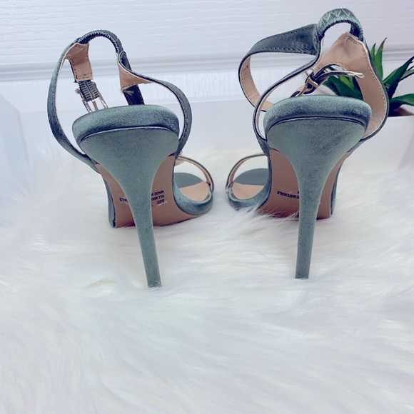 Rare Sea foam Green Satin Strap Sandal Heels - Picture 3 of 3